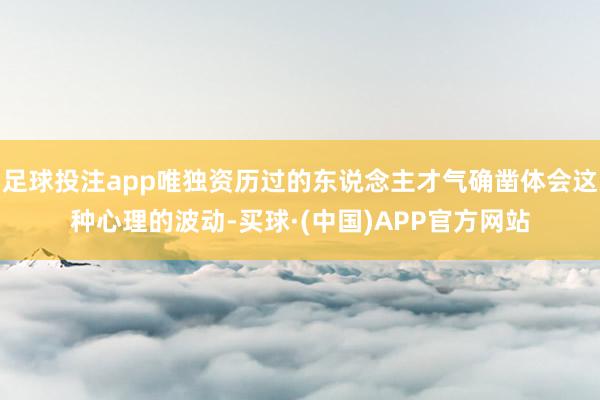 足球投注app唯独资历过的东说念主才气确凿体会这种心理的波动-买球·(中国)APP官方网站