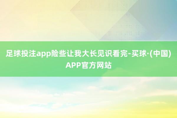 足球投注app险些让我大长见识看完-买球·(中国)APP官方网站