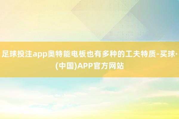 足球投注app奥特能电板也有多种的工夫特质-买球·(中国)APP官方网站