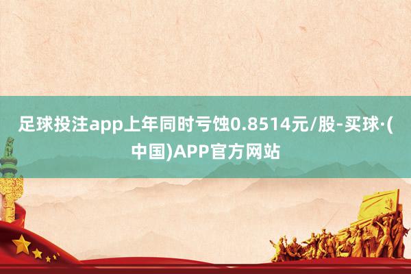 足球投注app上年同时亏蚀0.8514元/股-买球·(中国)APP官方网站