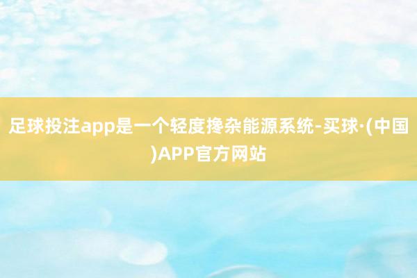 足球投注app是一个轻度搀杂能源系统-买球·(中国)APP官方网站