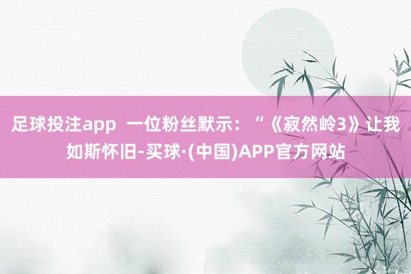 足球投注app  一位粉丝默示：“《寂然岭3》让我如斯怀旧-买球·(中国)APP官方网站