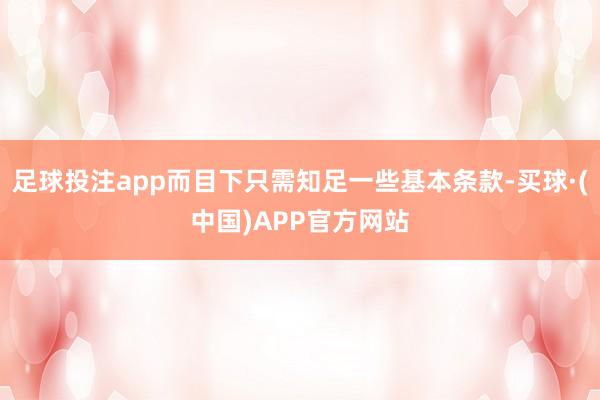 足球投注app而目下只需知足一些基本条款-买球·(中国)APP官方网站