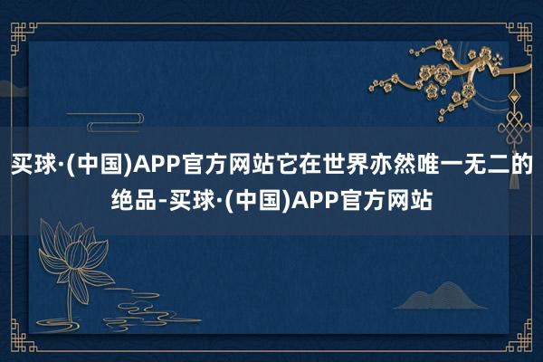 买球·(中国)APP官方网站它在世界亦然唯一无二的绝品-买球·(中国)APP官方网站