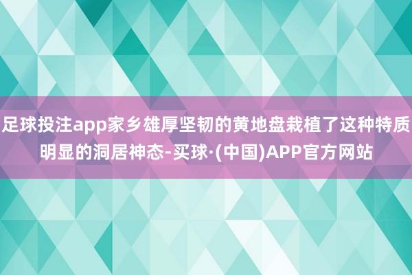 足球投注app家乡雄厚坚韧的黄地盘栽植了这种特质明显的洞居神态-买球·(中国)APP官方网站