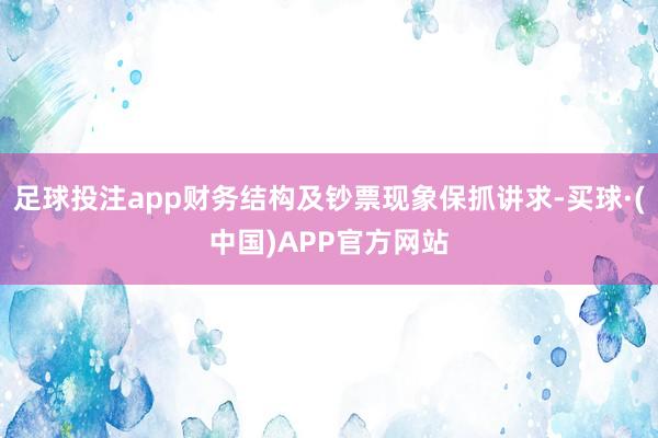 足球投注app财务结构及钞票现象保抓讲求-买球·(中国)APP官方网站