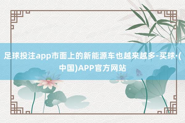 足球投注app市面上的新能源车也越来越多-买球·(中国)APP官方网站