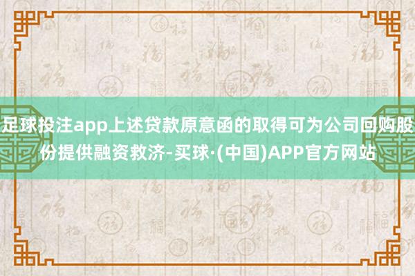 足球投注app上述贷款原意函的取得可为公司回购股份提供融资救济-买球·(中国)APP官方网站