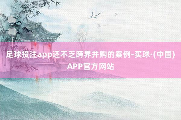 足球投注app还不乏跨界并购的案例-买球·(中国)APP官方网站