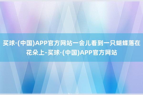 买球·(中国)APP官方网站一会儿看到一只蝴蝶落在花朵上-买球·(中国)APP官方网站