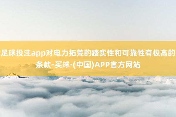 足球投注app对电力拓荒的踏实性和可靠性有极高的条款-买球·(中国)APP官方网站