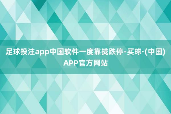 足球投注app中国软件一度靠拢跌停-买球·(中国)APP官方网站