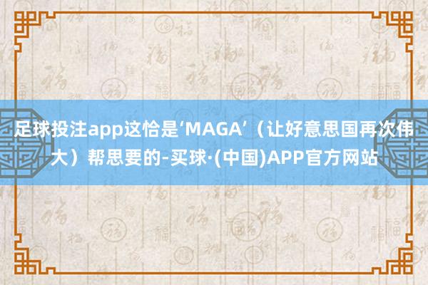 足球投注app这恰是‘MAGA’（让好意思国再次伟大）帮思要的-买球·(中国)APP官方网站