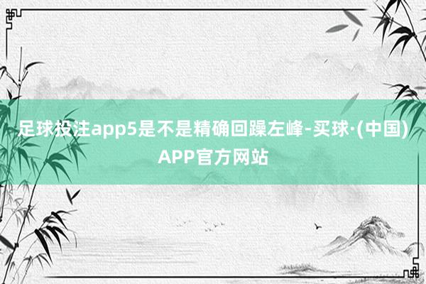 足球投注app5是不是精确回躁左峰-买球·(中国)APP官方网站