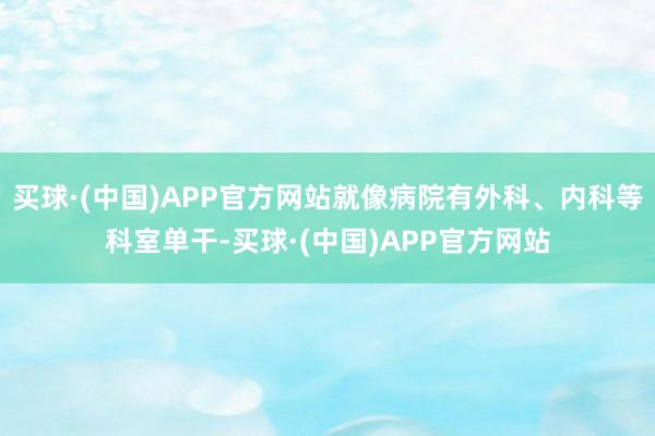 买球·(中国)APP官方网站就像病院有外科、内科等科室单干-买球·(中国)APP官方网站