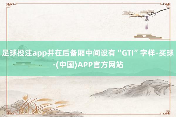 足球投注app并在后备厢中间设有“GTI”字样-买球·(中国)APP官方网站