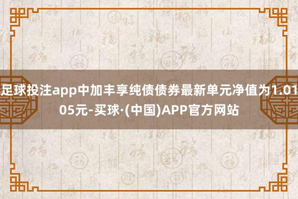 足球投注app中加丰享纯债债券最新单元净值为1.0105元-买球·(中国)APP官方网站