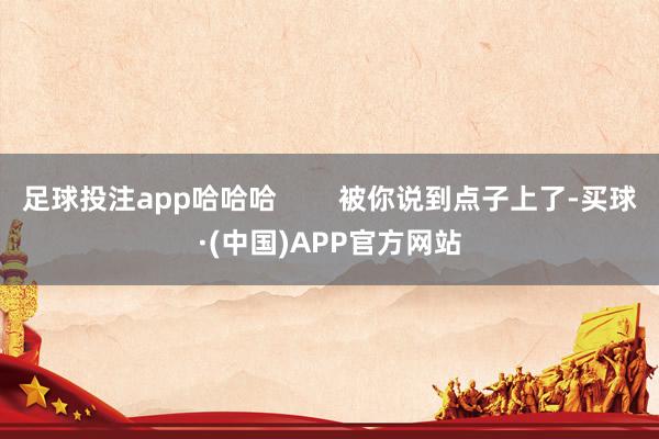 足球投注app哈哈哈        被你说到点子上了-买球·(中国)APP官方网站