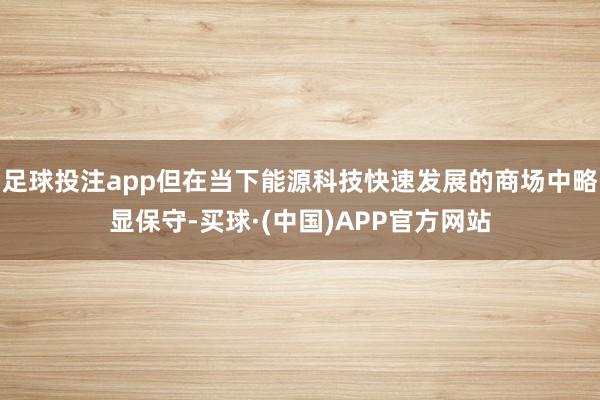 足球投注app但在当下能源科技快速发展的商场中略显保守-买球·(中国)APP官方网站