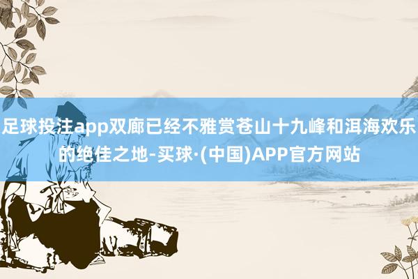 足球投注app双廊已经不雅赏苍山十九峰和洱海欢乐的绝佳之地-买球·(中国)APP官方网站