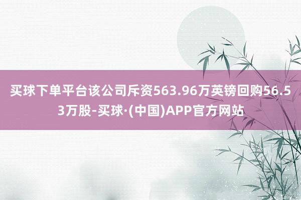 买球下单平台该公司斥资563.96万英镑回购56.53万股-买球·(中国)APP官方网站