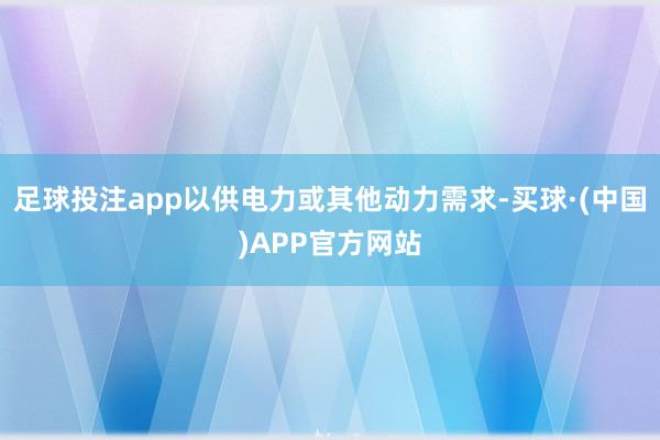 足球投注app以供电力或其他动力需求-买球·(中国)APP官方网站