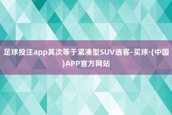 足球投注app其次等于紧凑型SUV逍客-买球·(中国)APP官方网站