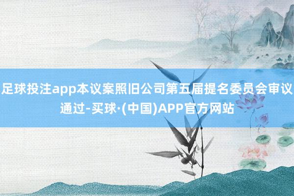 足球投注app本议案照旧公司第五届提名委员会审议通过-买球·(中国)APP官方网站