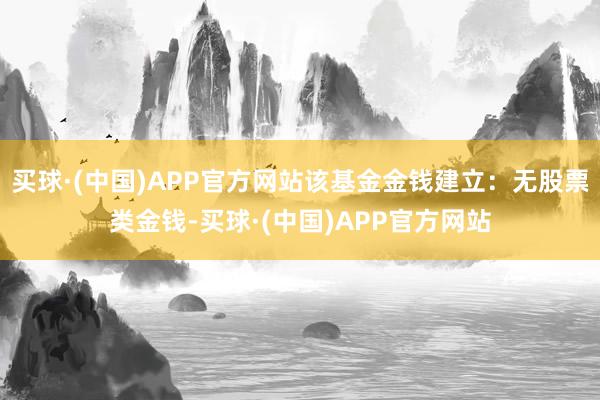 买球·(中国)APP官方网站该基金金钱建立：无股票类金钱-买球·(中国)APP官方网站