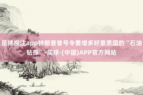 足球投注app特朗普曾号令要增多好意思国的“石油钻探”-买球·(中国)APP官方网站