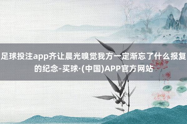 足球投注app齐让晨光嗅觉我方一定渐忘了什么报复的纪念-买球·(中国)APP官方网站