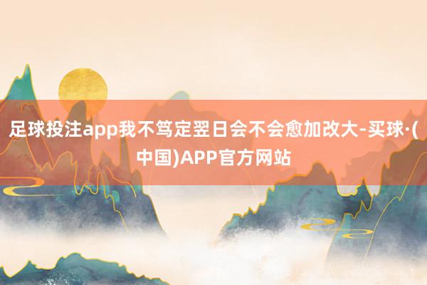 足球投注app我不笃定翌日会不会愈加改大-买球·(中国)APP官方网站