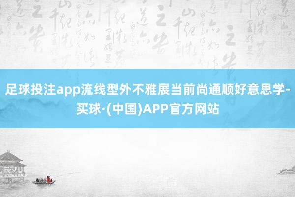 足球投注app流线型外不雅展当前尚通顺好意思学-买球·(中国)APP官方网站